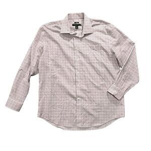 Pronto Uomo Red Plaid Button‎ Up. 100% Egyptian Cotton Classic Fit. XL